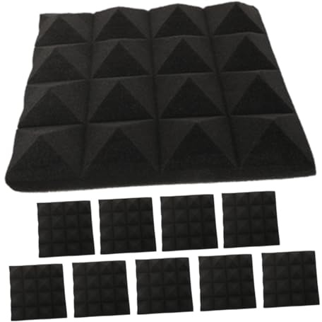 ABOOFAN 10stücke Selbstklebende Akustikplatten Mit Hoher Pyramidenstruktur Für Schalldämmung Und Lärmschutz An Wänden Schallabsorbierende Paneelen Für Studio Büro Oder Schlafzimmer