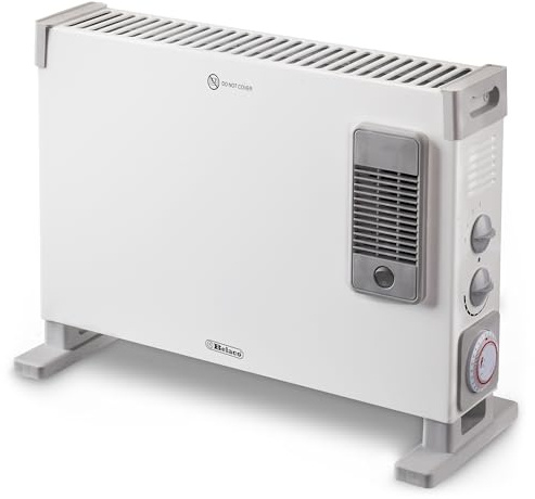 Belaco 2000W Turbo Convector Electric Heater with Fan | 3-Speed Heat Settings & 24-Hour Timer | Energy-Saving Portable Room Heater for Home & Office | White