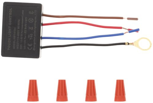 Générique Interrupteur Variateur Tactile 4 Niveaux pour Lampe de Table LED Module de Remplacement 4 Capuchons de Connexion Commande Lumineuse Réglable pour Éclairage Bureau et Lecture