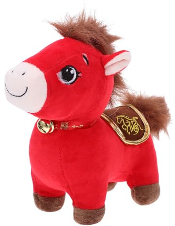 BESPORTBLE Peluche Cheval du Nouvel an Peluche Cheval Mascotte de 20 Cm - Animal du Zodiaque Chinois en - Décoration de Bureau pour Le Nouvel an 2026, Noël Et Les Fêtes de Fin D'année - Cadeau pour