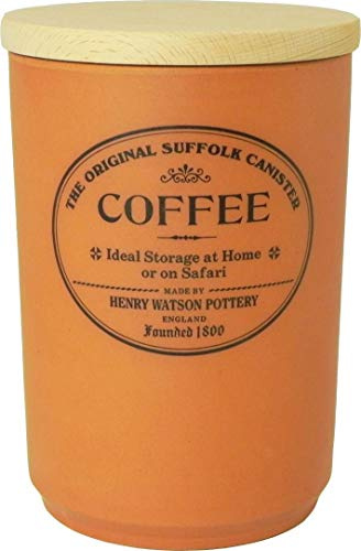 Henry Watson - Airtight Coffee Canister - Terracotta, Made in England - 11cm x 16cm The Original Suffolk Collection.