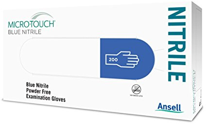 MICRO-TOUCH 313041075 Nitrile Examination Gloves, Large, Blue (Pack of 200)