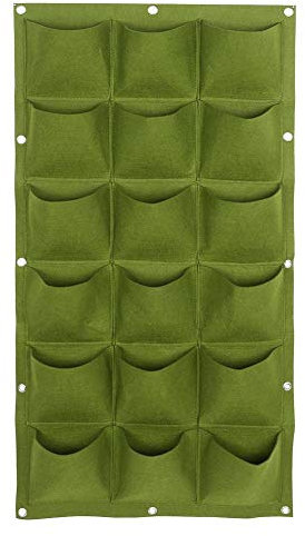TOPINCN - Borsa verticale da giardino, da appendere alla parete, per piante da balcone, per erbe aromatiche, verdure e fiori, 18/15/12/7 tasche (18 tasche)