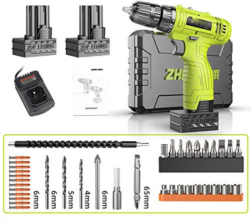 KUANDARJY Trapano Avvitatore Batteria Avvitatore a Batteria Trapano Battente Avvitatore con Percussione Ricarica Rapida Forte Motivazione Coppia Elevata, Black
