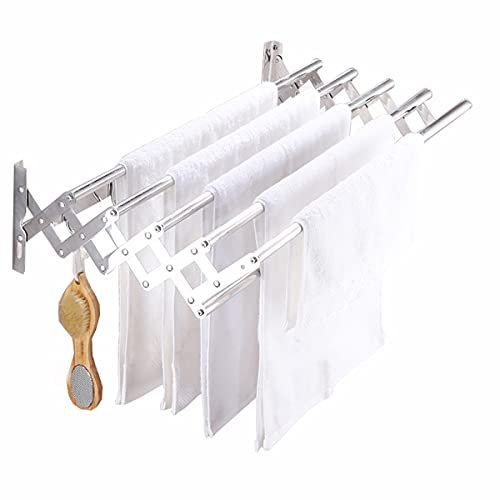 LLLD Scherenwäschetrockner Wand Wäschetrockner Edelstahl Rostfrei Wäschetrockner Mit 6 Stangen Für Badezimmer Terrasse Und Balkon Einfache Montage (Size : 40 * 30cm)