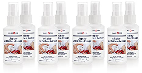 HANSE PRO Brillen-Reiniger, 8 x 50 ml I Pflege Sehhilfen I Reinigungs-Spray I schnelle und streifenfreie Reinigung von Brillenglas und Display-Oberflächen I ideal für unterwegs