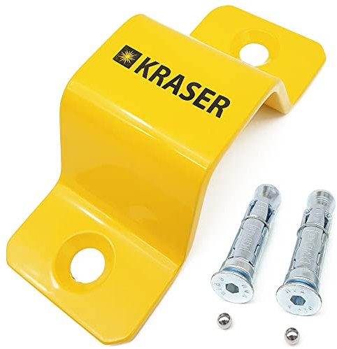 KRASER KR40Y Ancoraggio a Muro Anello Gancio Antifurto per Garage a Pavimento o Muro Catena Moto in Acciaio ad Alta Resistenza, Sicurezza Catenacci Bici Fissaggio Staffa, Rimorchio Anchor, Compatto