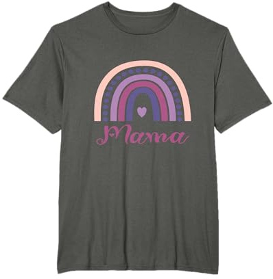 Mutter Tochter outfit Regenbogen Mama Aufdruck Familie T-Shirt