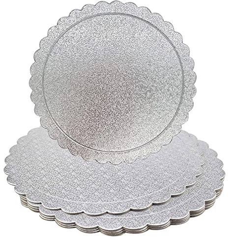 WDZGX Support Gateau Carton 25cm Cake Board Rond Planches à Gâteau Rondes 6Stk Semelle a Gateau Pour le Transport et la Décoration Cake (10 inch)