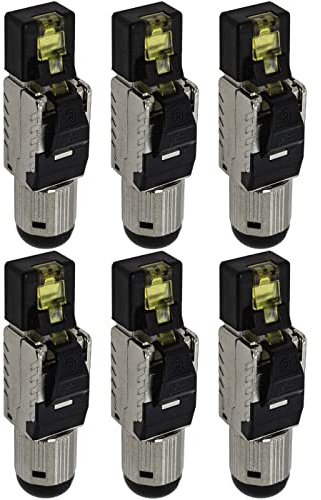 Lumonic 6X Clavija de Red RJ45 Clavija metálica sin Herramientas | con Alivio de tensión y contactos Dorados I Crimpadora para Cable LAN de Red CAT6 CAT7 CAT8.1