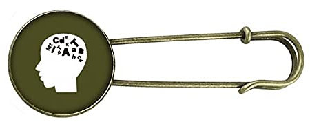 Brain Creates Buchstaben-Kombinationen, Retro-Metall-Brosche, Anstecknadel, Schmuck, M