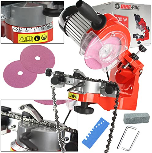 Affilacatene per motosega elettrico 400W universale affilatrice Affila Catena Professionale | 2 dischi inclusi | Mola affilatura 3000 giri/min