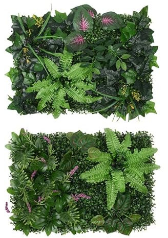Labstandard Künstliche Pflanzenwand (1+2) 40 cm x 60 cm Grün Natürlich Wanddekoration Zaun-Schutz Privatsphäre-Schirm Balkon Terrasse Hochzeit Bar Restaurant Wand Dekoration