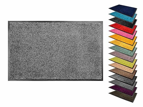 Primaflor Fußmatte - Sydney, Silber, 90x120cm, Verschiedene Größen und Farben, rutschfeste Schmutzfang-Matte, Robuster Tür-Vorlger und Sauberlauf für den Eingang und Flur