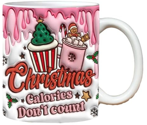Joyivike Keramik Weihnachtstassen -flach Bemalt Weihnachtsbecher Weihnachtsthema Tasse Für Festliche Weihnachtstasse Keramik Kaffeetasse Weihnachtsgeschirr Weihnachten Deko Geschenk