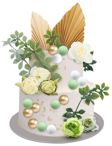 ZOCONE 29 Stück Boho Tortendeko Tortenaufsatz Dekoration, Palmenblätter Tortendeko Blumen Kuchen Dekoration für DIY Geburtstag, Babyparty, Braut Hochzeit JubiläUm Party Feiern