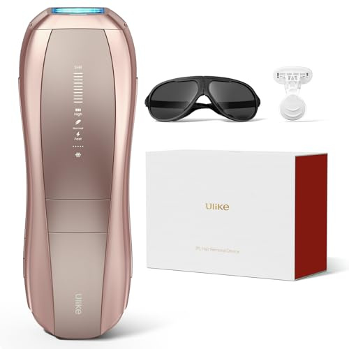 Ulike Laser Hair Removal Air 10 IPL Holiday Gift for Women and Men, 65°F Ice-Cooling Contact, Dual Lights, Skin Sensor & USHR Mode* for Nearly Painless, Effective & Long-Lasting Hair Removal from Home
