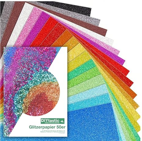 150 x glitterpapper i A4: Färgglatt glitterkopieringspapper på 250 g/m² – perfekt för hantverk och kreativ design – fotokartong och skrivarpapper för pysselpapper