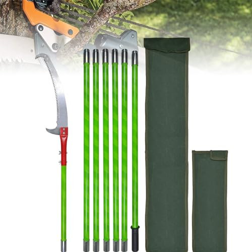 PLABNK Telescopic Pruning Saw 6 M / 19.7 Ft, Extendable Tree Trimmer Pole Saw, Tree Care And Branch Wood Cutting for Trimming Branches And Leaves,Green