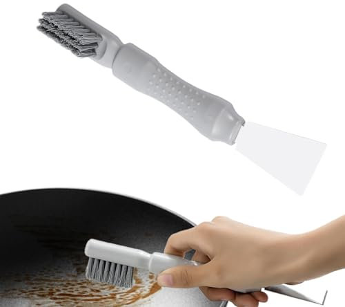 Stove Top Scraper Tool Hob Scraper | Kitchen 2 in 1 Hob Scraper with Brush | Non-Slip Household Scraper for Cleaning Putty and Grease for Sinks, Faucets, Cookers