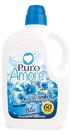 Puro Amore Ammorbidente Liquido, Con Profumo Concentrato, 4 Bottiglie da 60 Lavaggi, 240 Lavaggi Totali (Blu)