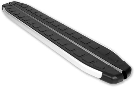 OMAC Trittbretter Schweller Seitenschweller kompatibel mit Ford Transit Custom 2023-2025 L1 Alu Schwarz-Silber