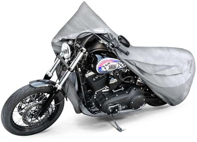 WALSER Bâche Moto All Weather Basic L, bâche Moto 100% étanche Outdoor, bâche Moto Protection Toute l'année, bâche Moto, bâche Moto Accessoires Argent 250x100x130 cm