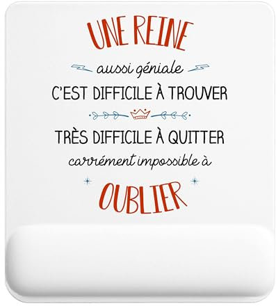 Planetee Tapis de Souris Une Reine Aussi géniale | Accessoire Bureau Ergonomique - Idéal pour Anniversaire, Collègue, Secret Santa Noël, Fête des Pères et Fête des Mères