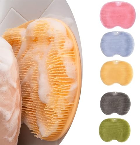 Bagno Doccia Schienale Scrubber, Tampone Lavaschiena A Parete, Pad per Massaggio Ai Piedi Esfoliante per La Schiena in Silicone A Ventosa Spazzola per La Pulizia del Tappetino Doccia