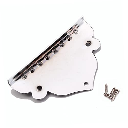 GALPADA 8-string Mandolin Tailpiece and Instrument Decoration Triangle Plated with Screws Chrome Material and Excellent Workmanship for Mandolin and Box Guitar Part Replacement