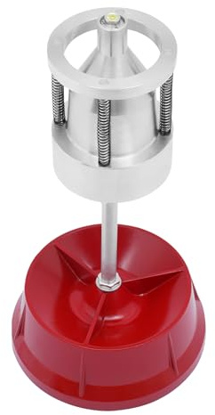 Colonne d'équilibrage de pneus de voiture - Base ronde - Compensation de pneus - Moyeu portable - Appareil d'équilibrage professionnel pour moyeux de 1 à 4 de diamètre - Rouge et argenté