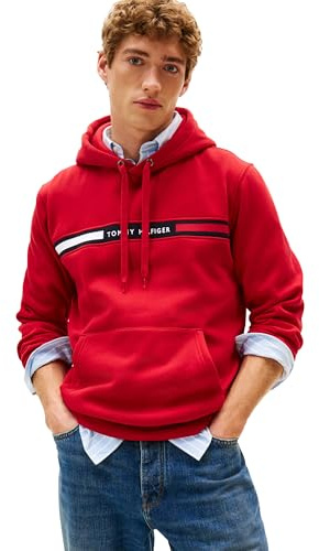 Tommy Hilfiger Hoodie Hombre Chest Insert con Bolsillo Canguro