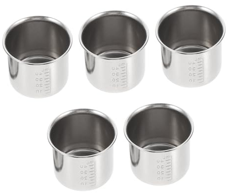 Holibanna 5 Pezzi Bicchieri Graduati in Acciaio per Medicinali Misurini con Scala Facile da Leggere per Laboratori Uso e