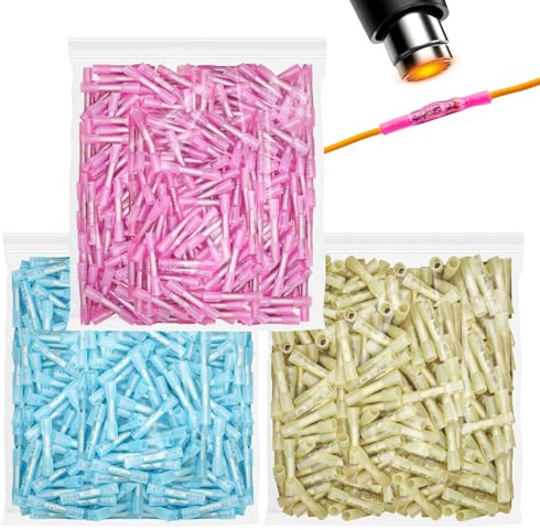 900Pcs Heat Shrink Butt Connectors, Waterproof Ultimate Electrical Connector Kit for Automotive, Marine & Home Wiring, Insulated Splice 16-14 AWG 22-16 AWG 12-10 AWG