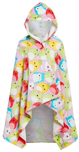 Squishmallows Kids Hooded Towel Girls Poncho 100% Cottton Beach Towel Bath Towel Changing Wrap