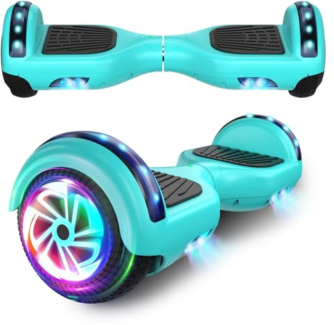 SISIGAD All Terrain Hoverboard mit Bluetooth-Lautsprechern, Hoverboards mit hellen LED-Leuchten und blinkenden Rädern, Hoverboard mit selbstausgleichendem Steuerungssystem