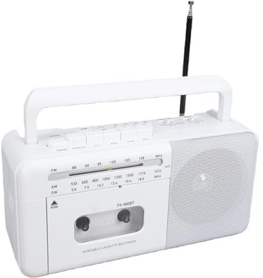 Plyisty Bärbar Kassettspelare, Retro AM FM SW Radio Kassettbandspelare med Inspelningsfunktion och 6W Högtalare, för Användning i Hemmet med Hörlursuttag