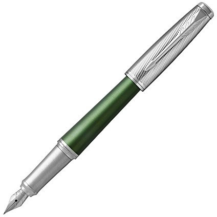 Parker Urban Fountain Pen, Premium Green with Medium Nib and Blue Ink Refill, 1931616