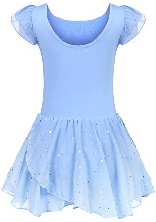 trudge niñas Ropa de Ballet Vestido de Ballet niñas Manga Corta Ballet de algodón Leotardo Traje de Ballet Vestido de Baile Cuerpo de Baile con Falda tutú