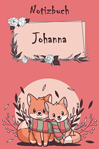 Notizbuch Johanna: Notizbuch mit namen - Einhorn - 110 linierte Seiten Personalisiertes Notizbuch (20,32 x 25,4 cm ~ DinA5)