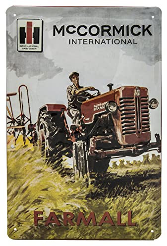 LUCKYLINDE geprägtes Blechschild passend für IHC Schlepper, Traktor und Landwirtschaft Fans, Deko Werkstatt, Garagen Oldtimer Schild 20 x 30 cm (Farmall)