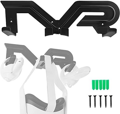 Geekria VR Gaming Wandhalterung Headset Aufbewahrung Ständer Haken für Oculus Quest 2, VR Ständer Rift S kompatibel mit HTC Vive, PlayStation VR, Vive Pro, Valve Index, Mixed Reality Headsets