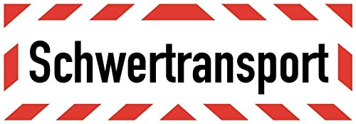 Aufkleber Warn Hinweis Schwertransport Warnung Schild Folie selbstklebend | Größen wählbar Made in Germany, Größe: 90x30 cm