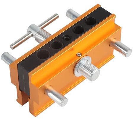 Selbstzentrierende Dübellehre für Holzdübel Selbstzentrierende Dübellehre Bohrlehre aus Aluminiumlegierung Bohrführungsbuchsen-Set Holzstanzer Locator 64 Mm Breite