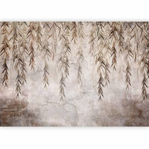 murando PREMIUM Papier peint Nature 350x256 cm Décoration Murale XXL Poster Tableaux Muraux Tapisserie Photo Trompe l'oeil Feuilles Feuillage Plante Béton b-C-0885-a-a