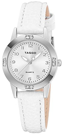 TASGO Women's Leather Quartz Watch Easy Read Watch with Diamond Luminous Waterproof Fashion Wristwatch for Women Ladies Girls