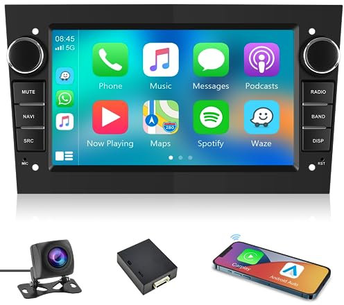 Android Car Stereo for Vauxhall Astra Vivaro Corsa Meriva Zafira with Wireless Carplay Android Auto 7 Inch Touch Screen Car Radio GPS HiFi WiFi FM RDS Radio Bluetooth Reverse Camera