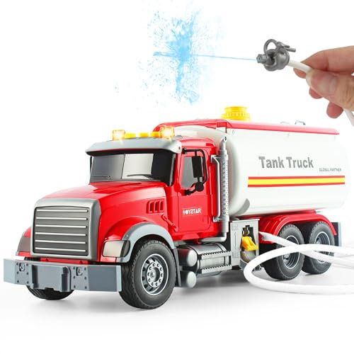 XUEXUE Tanker Truck Rescue Fire Fighting Toy for Boys - Water-Storing Truck with Water Spray Function, Push Car, Sound & Light Effects for Boys Ages 3-8