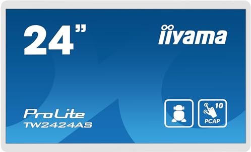 Iiyama Prolite Tw2424aS-W1, Projected Capacitive, 10 Tp, Full Hd, Usb, UsB-C, Ethernet, Android, Wei? Touchmonitor (seitenverh?ltnis: 16:9), Bildschi