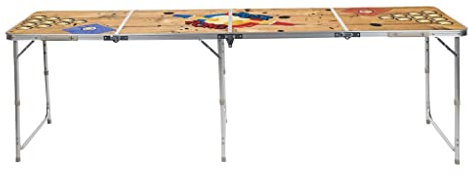 Haushalt International HI Beer-Pong-Klapptisch 240x60x55 cm MDF und Aluminium, Beer Pong Klapptisch, Beer Pong Tisch klappbar, Trinkspiel, Bier Pong Tisch